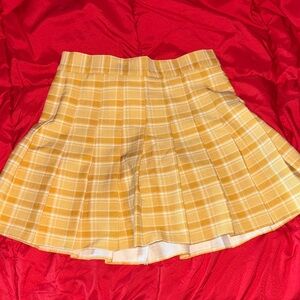 Yellow Plaid Women's Skirt